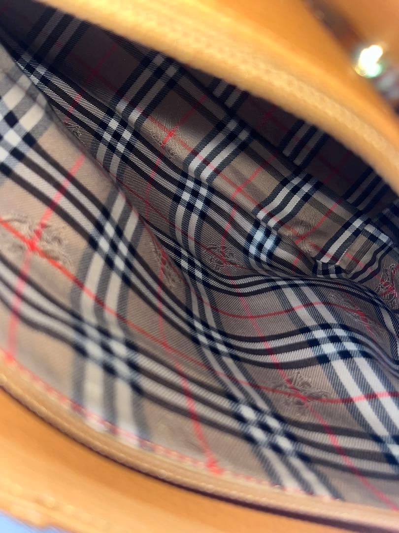 バーバリー　Burberry キャメルレザー トートバッグ ノバチェック
