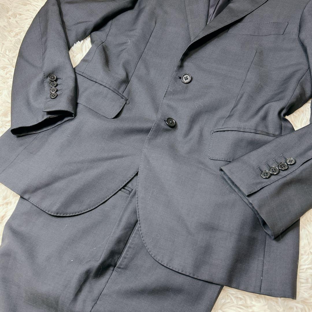 極美品✨BEAMS F セットアップ　3ボタン　無地　ネイビー　サイズ95S