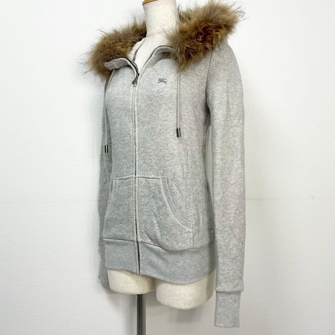 y2k❤️ BURBERRY BLUE LABEL ロゴ ファー ジップパーカー