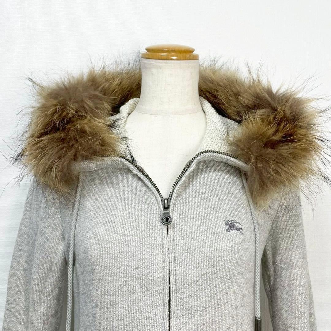 y2k❤️ BURBERRY BLUE LABEL ロゴ ファー ジップパーカー