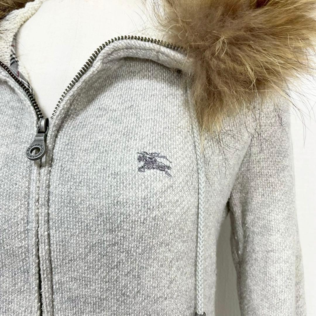 y2k❤️ BURBERRY BLUE LABEL ロゴ ファー ジップパーカー