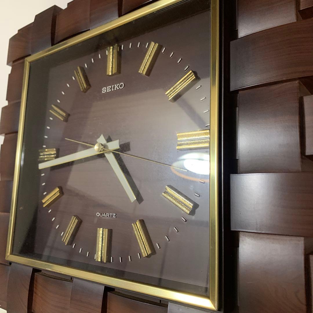 SEIKO レトロ壁掛け時計　木目