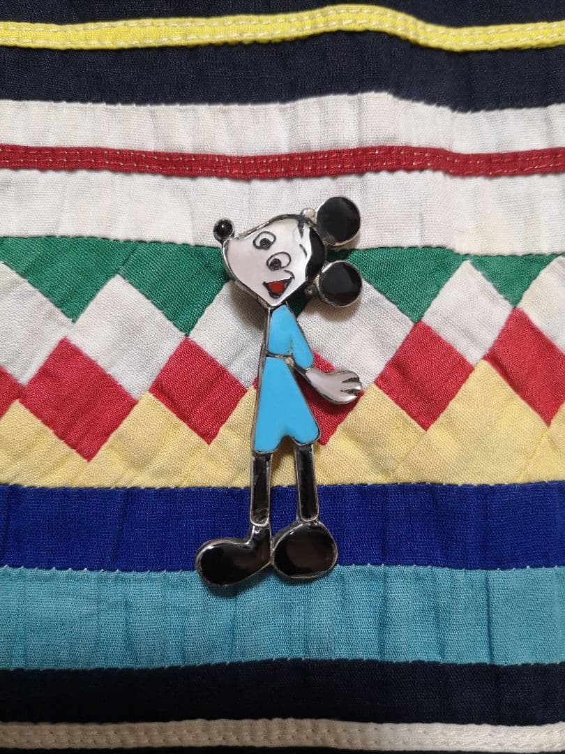 ☆*☆様 vintage ズニ族 ミッキー ペンダントトップ ブローチ