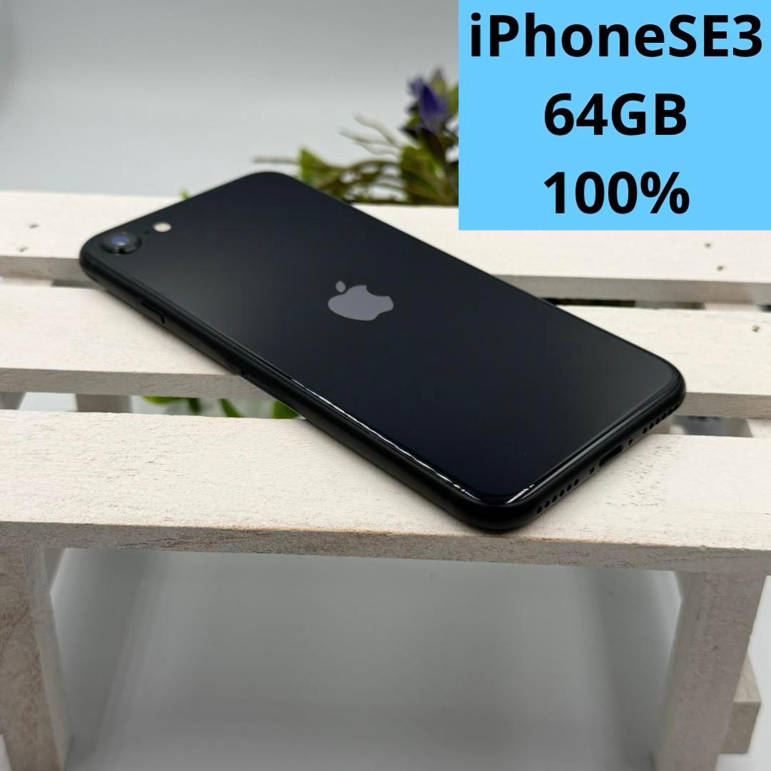 【美品】iPhone SE第3世代 64GB ミッドナイト 360