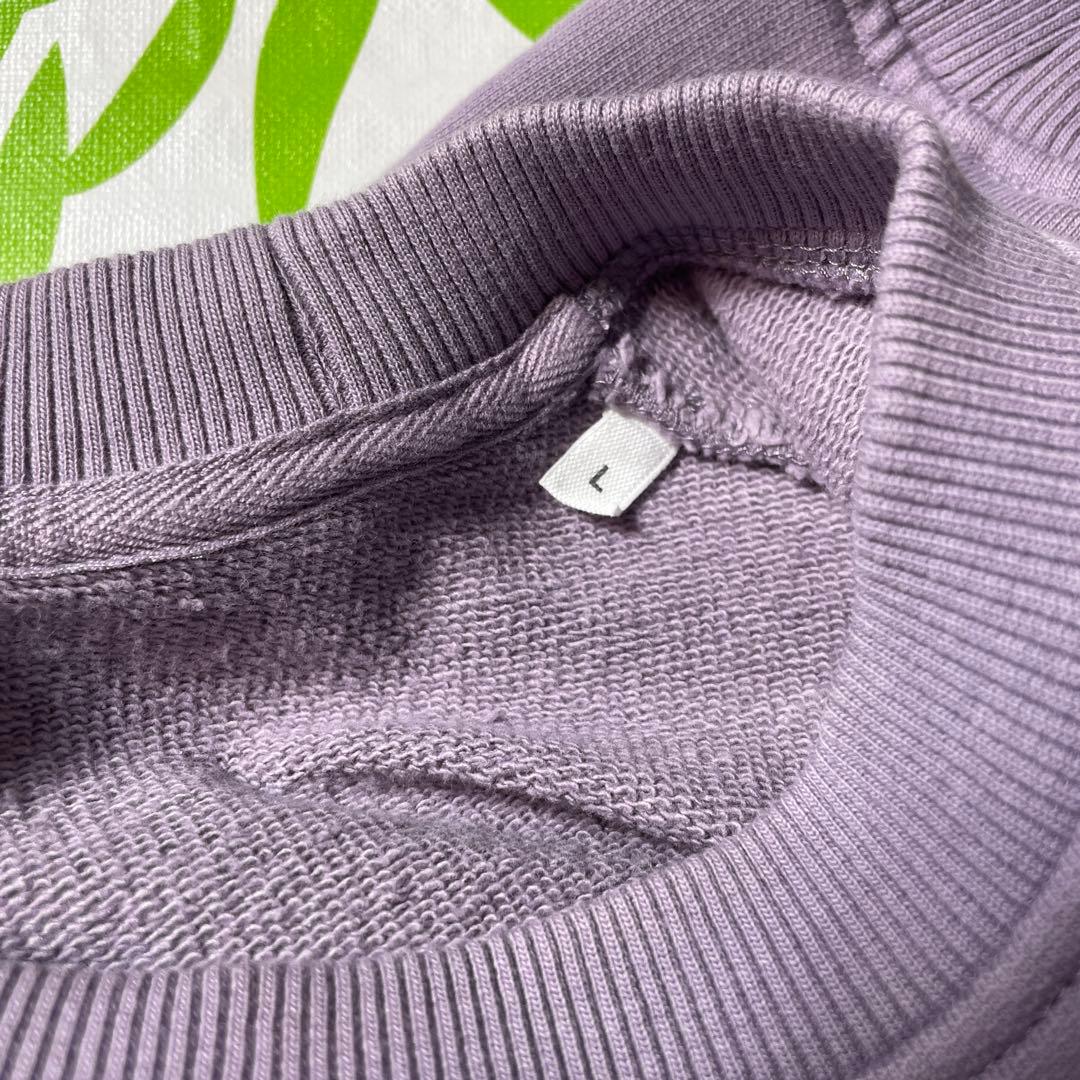 ami parisアミパリス ハートロゴ刺繍プルオーバースエットパープルサイズL