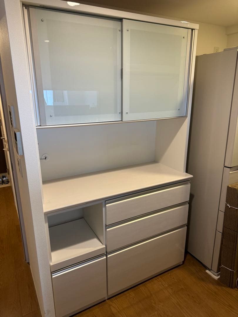 使用2年 15万 コンパス1200 松田家具 キッチン レンジボード 食器棚