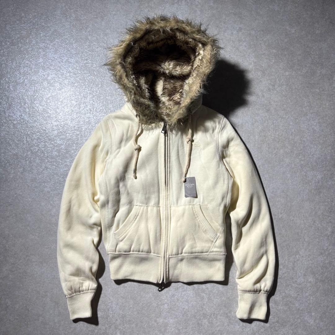 00s archive A&F fur zip hoodie 平成ギャル y2k