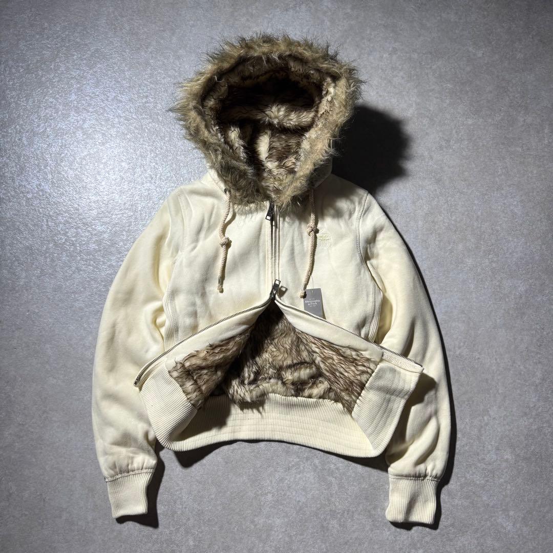 00s archive A&F fur zip hoodie 平成ギャル y2k