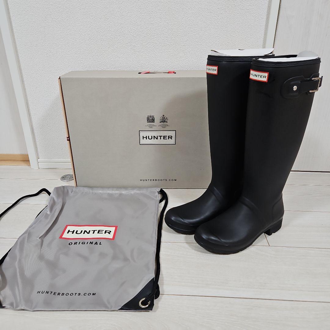 のり　【美品】HUNTER ハンター ブラック 長靴・レインブーツ
