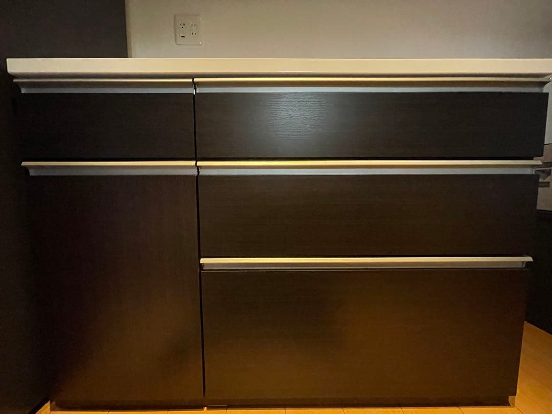 ニトリ　キッチンカウンター　キュリー2 120㎝　ダークブラウン