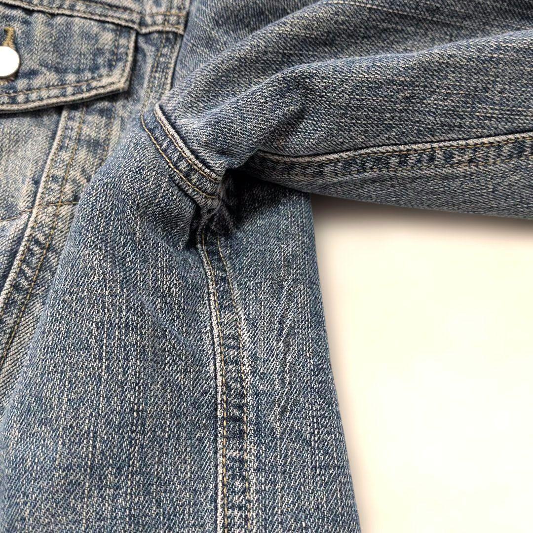 ディーゼル フリンジ風ファー付きデニムジャケット XL ブルー青 ユニセックス