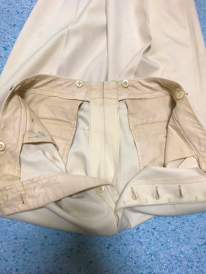 50s レーヨン ギャバジン スラックス レモンイエロー レア 2タック 着画有