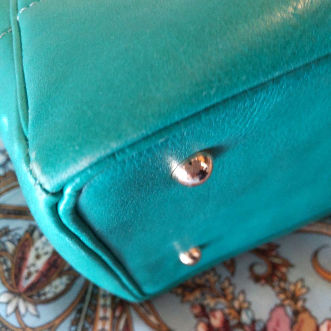 きーちゃん　濱野皮革工藝　エメラルドグリーン　トート