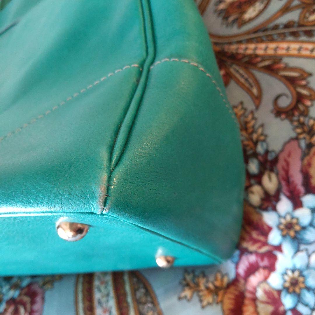 きーちゃん　濱野皮革工藝　エメラルドグリーン　トート