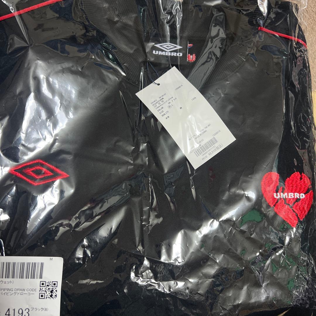 UMBRO ONCILYコラボ パイピングドローコードスウェット ブラック M