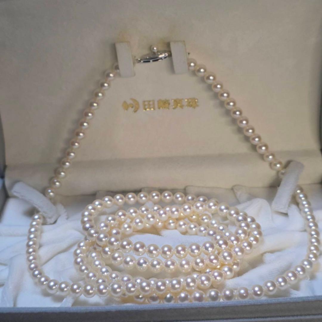 田崎 TASAKI ロングネックレス アコヤ真珠 箱付き 超ロング