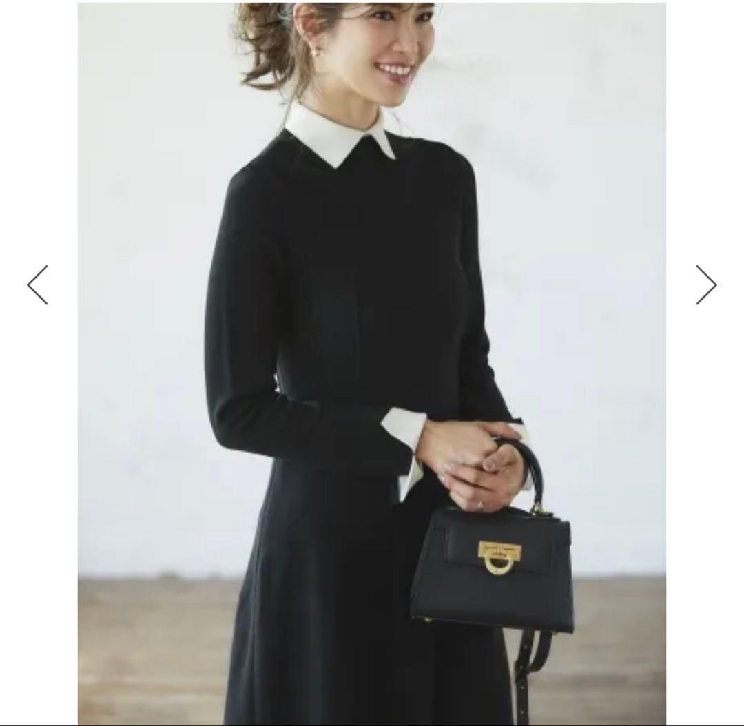 SEVENTEN 襟付きニットワンピース M ブラック セブンテン 川人未帆