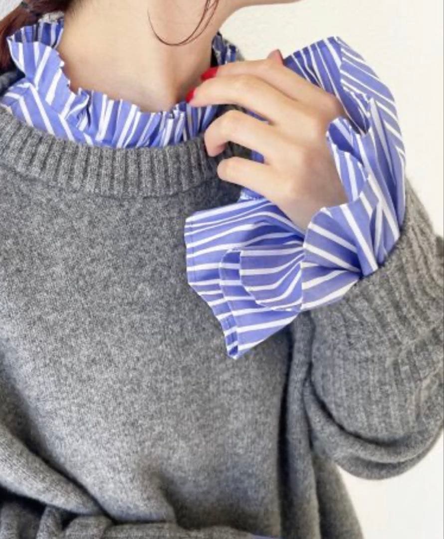 【新品】Spick & Span コットンブロードタックフリルブラウス　ホワイト