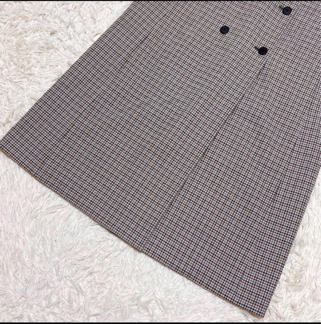 未使用級 23区 杏さん着用 2023 ガンクラブチェック ロング ジレ M