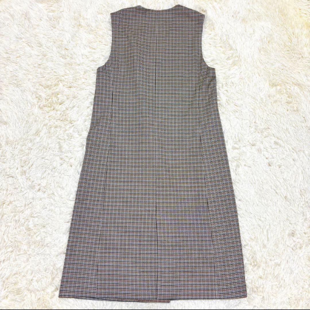 未使用級 23区 杏さん着用 2023 ガンクラブチェック ロング ジレ M