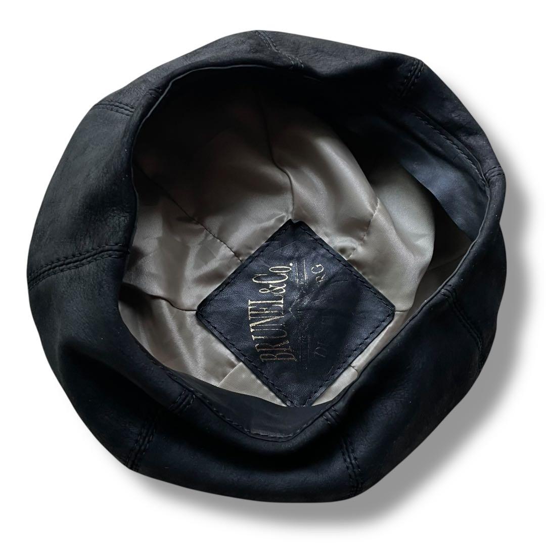 BRUNEL ブルーネル オール ヌバックレザー ベレー帽 size 58.5