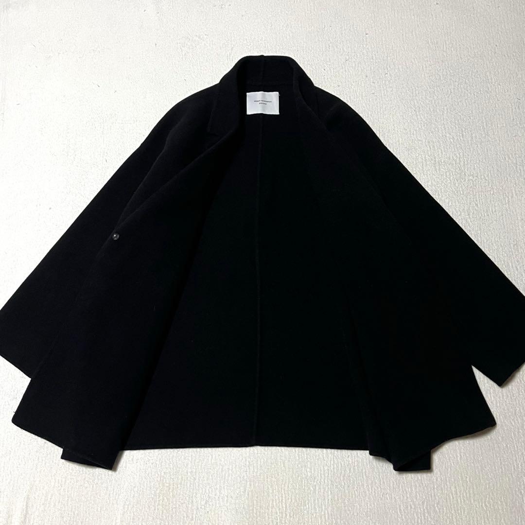 美品 アーバンリサーチドアーズ ウールテーラーカラーショートコート 黒