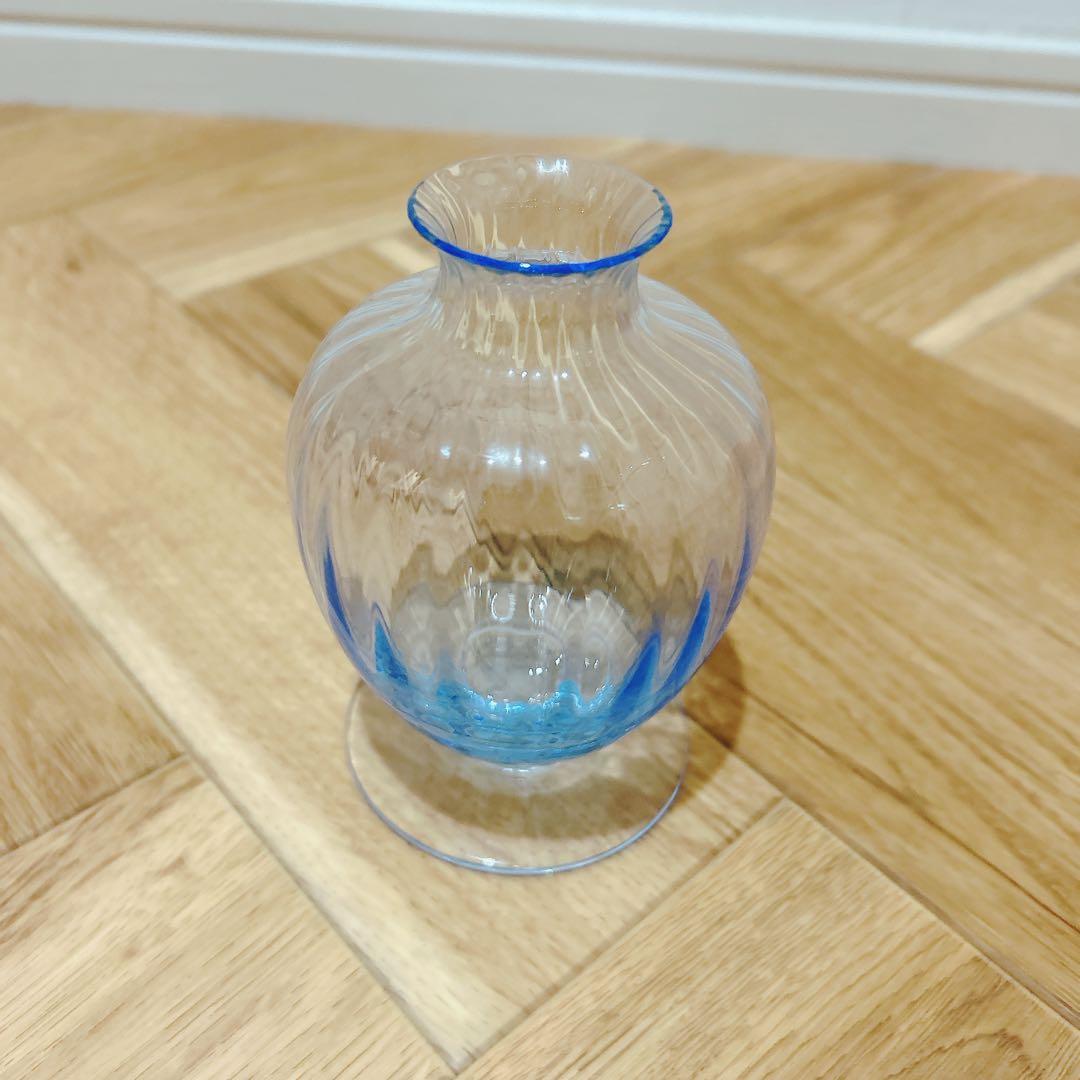 Baccarat バカラ　アクアレーユ一輪挿し　ブルー