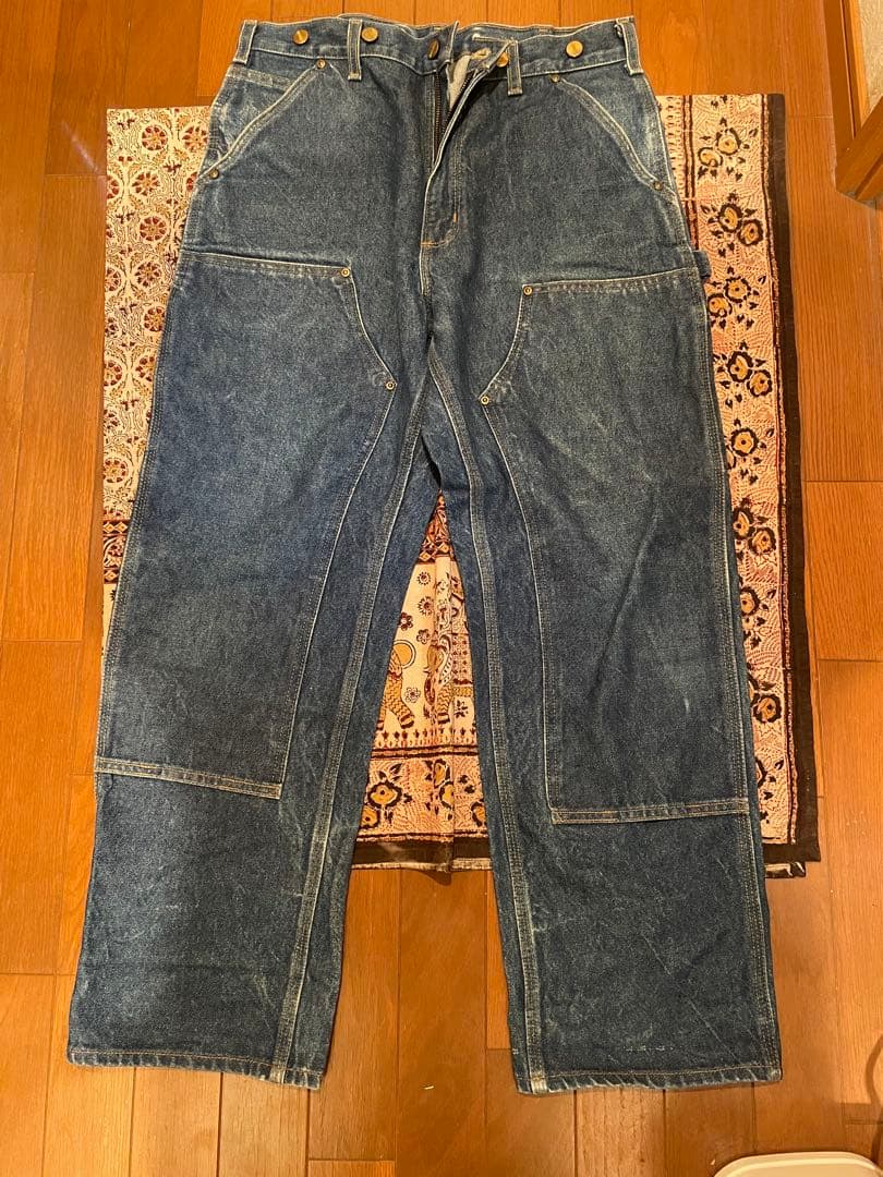 USA製 Carhartt B07 デニムペインターパンツ ダブルニー33×30