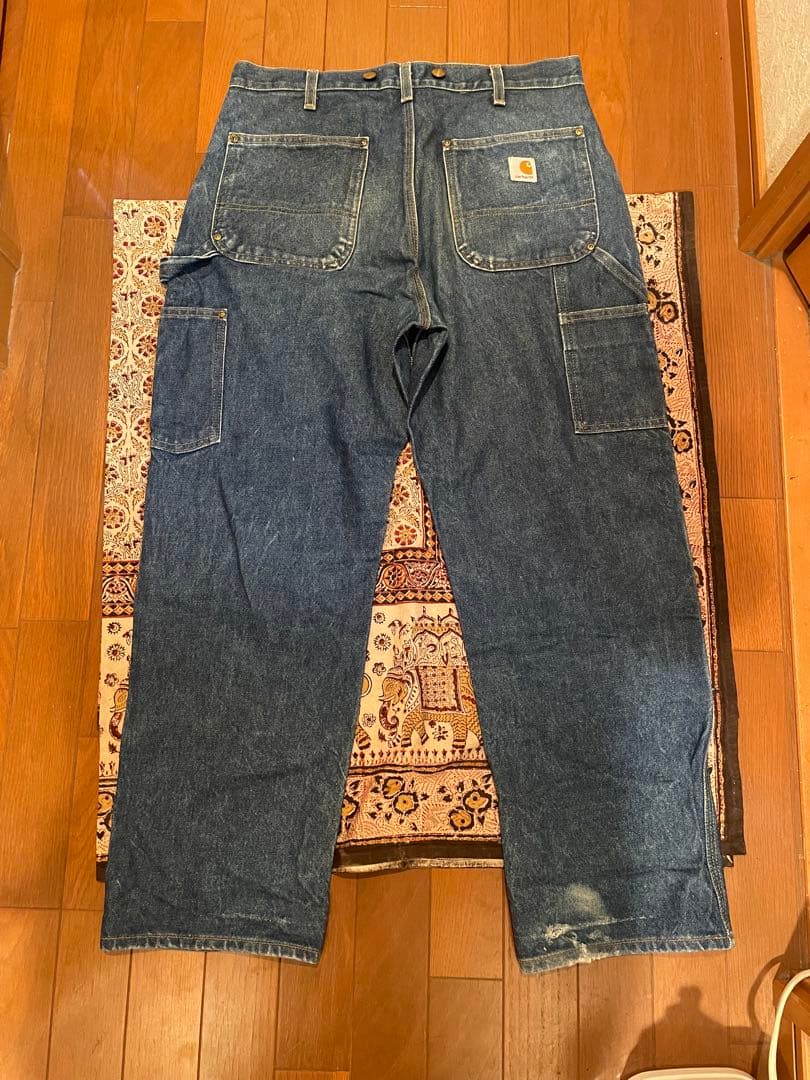 USA製 Carhartt B07 デニムペインターパンツ ダブルニー33×30
