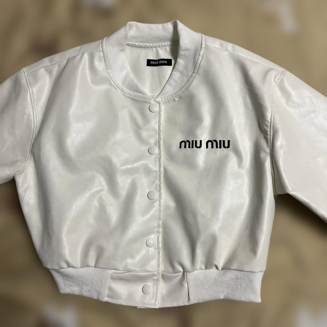 MIU MIU・ジャンパー・ブルゾン・スタジャン・ジャケット・ホワイト・S相当