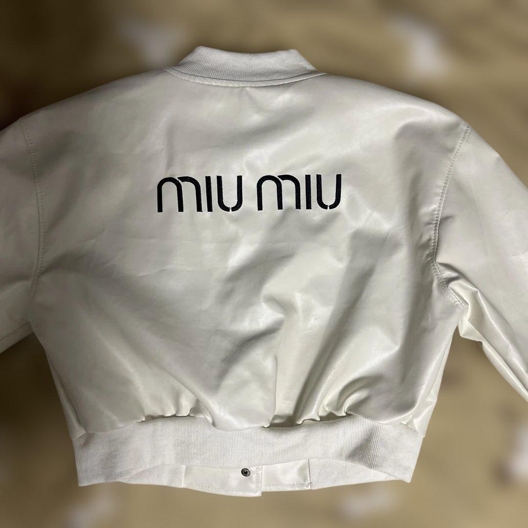 MIU MIU・ジャンパー・ブルゾン・スタジャン・ジャケット・ホワイト・S相当