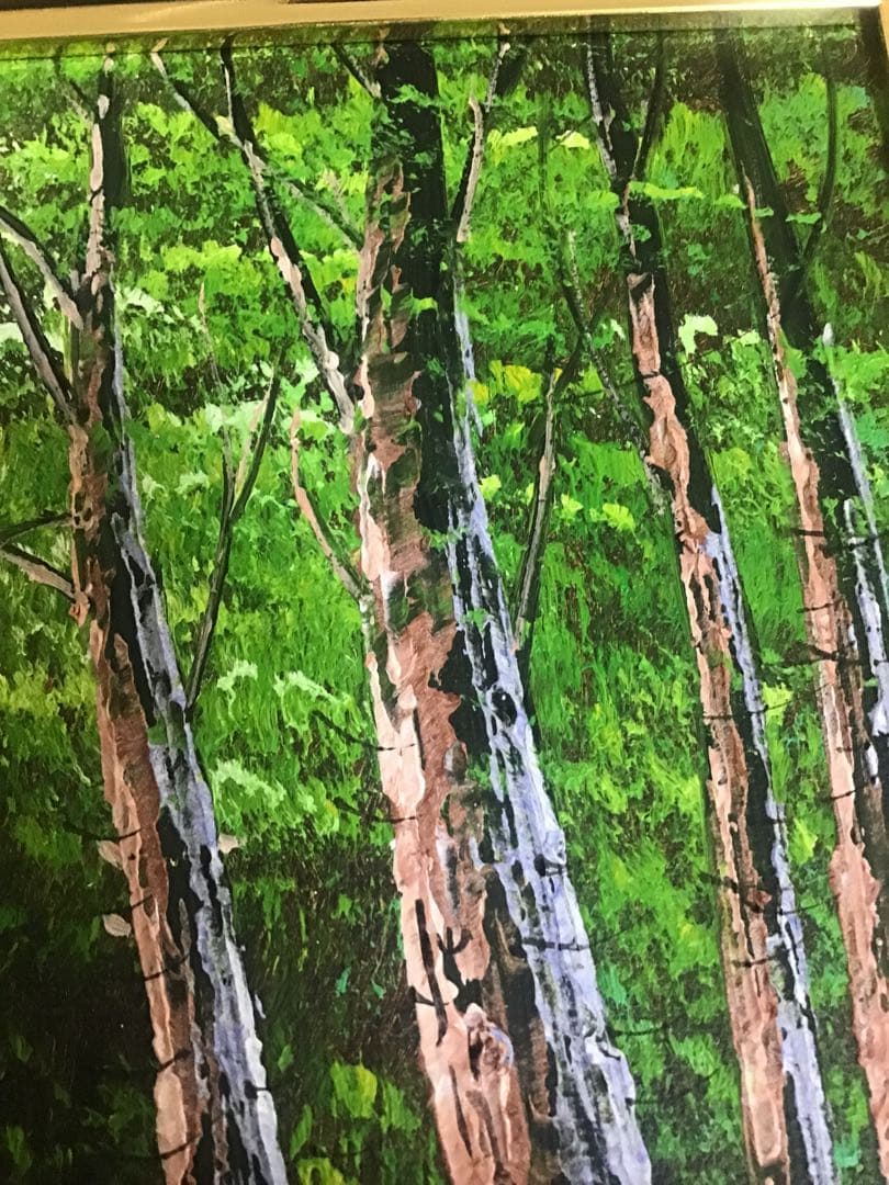 ☆オススメ！心の癒しにいかが？☆手描き油絵 画家黒木 啓 奥入瀬　送料無料！