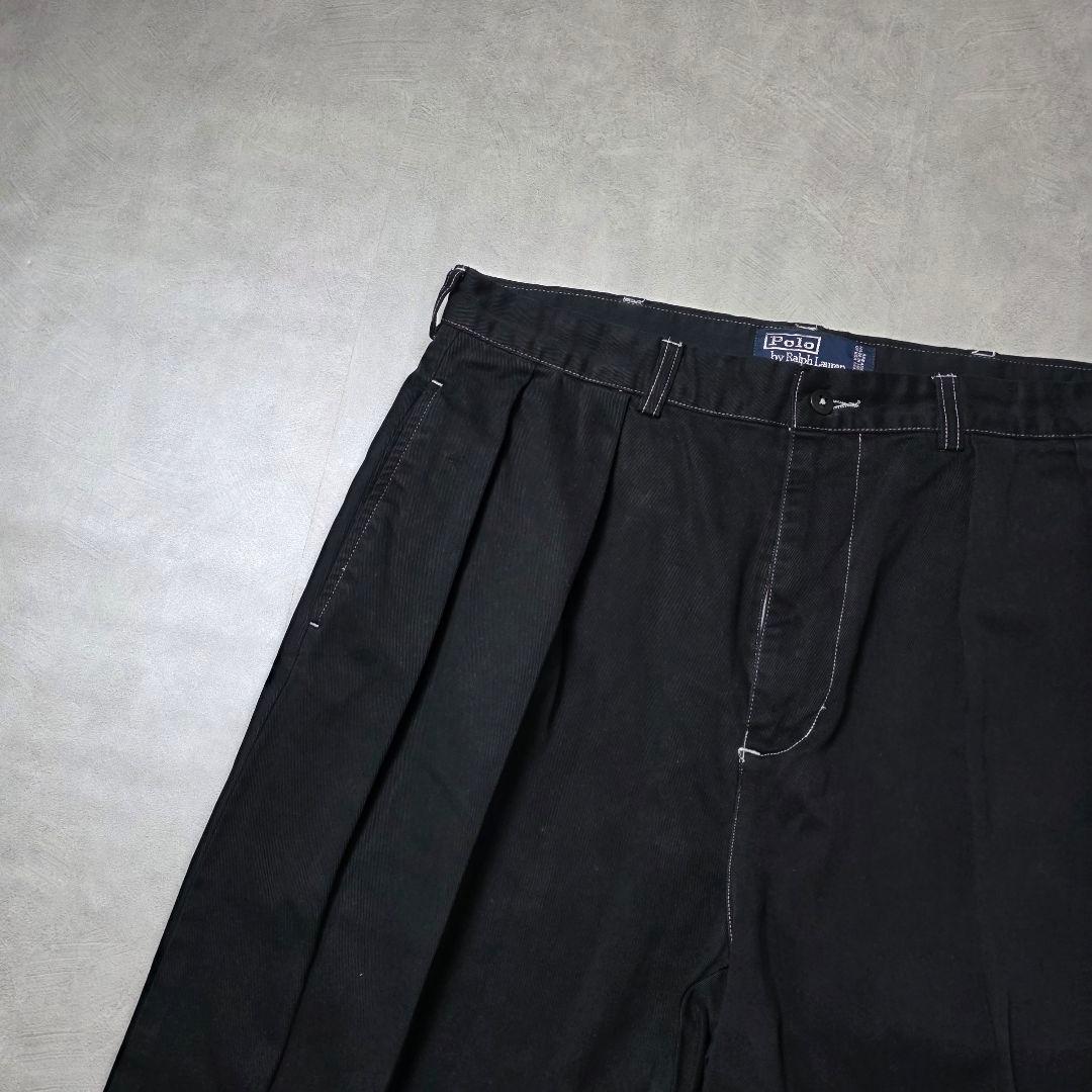 90sPoloByRalphLaurenラルフローレン黒染めANDREWポロチノ