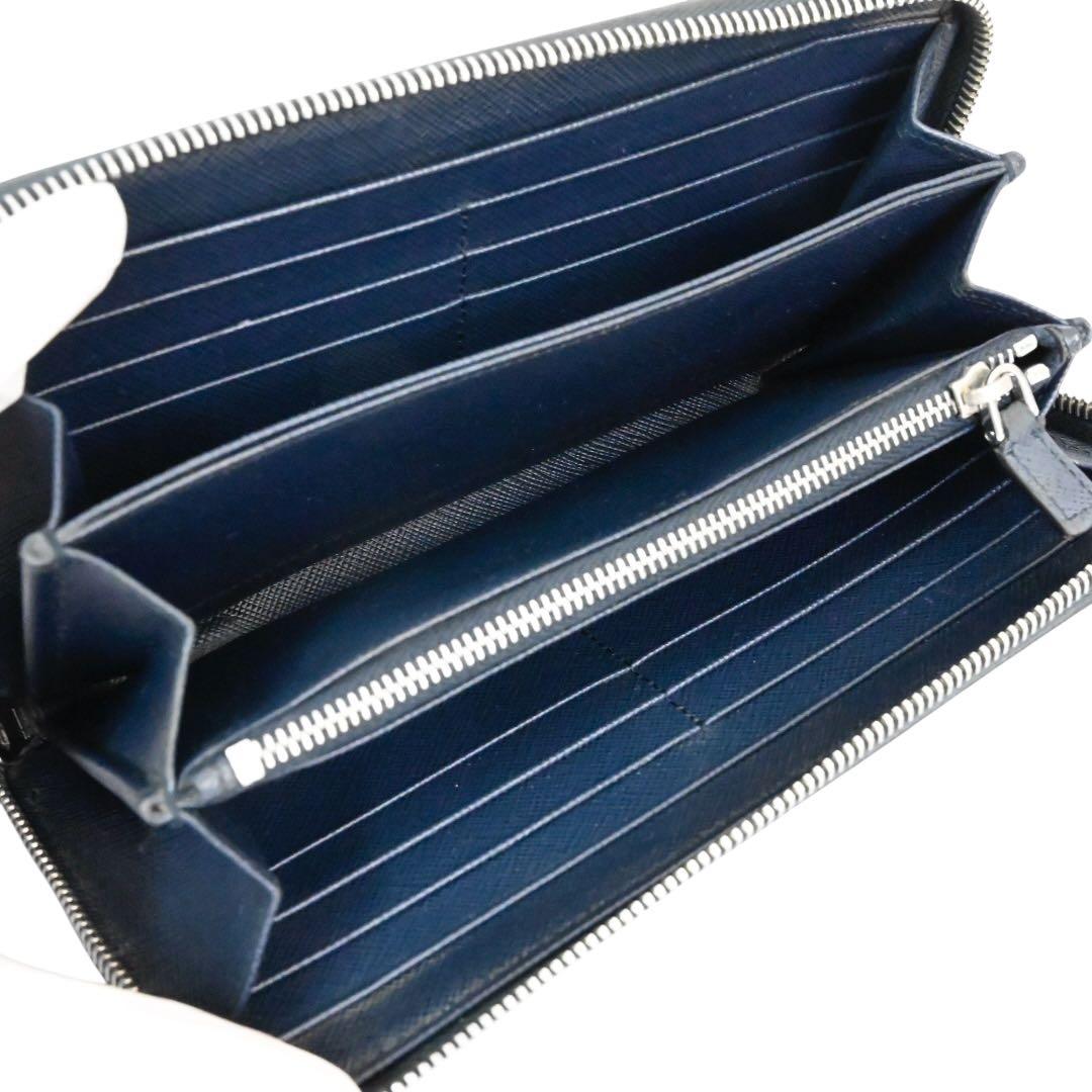 【極美品】プラダ　レザー　長財布　黒　ブラック　カード　お札　小銭　