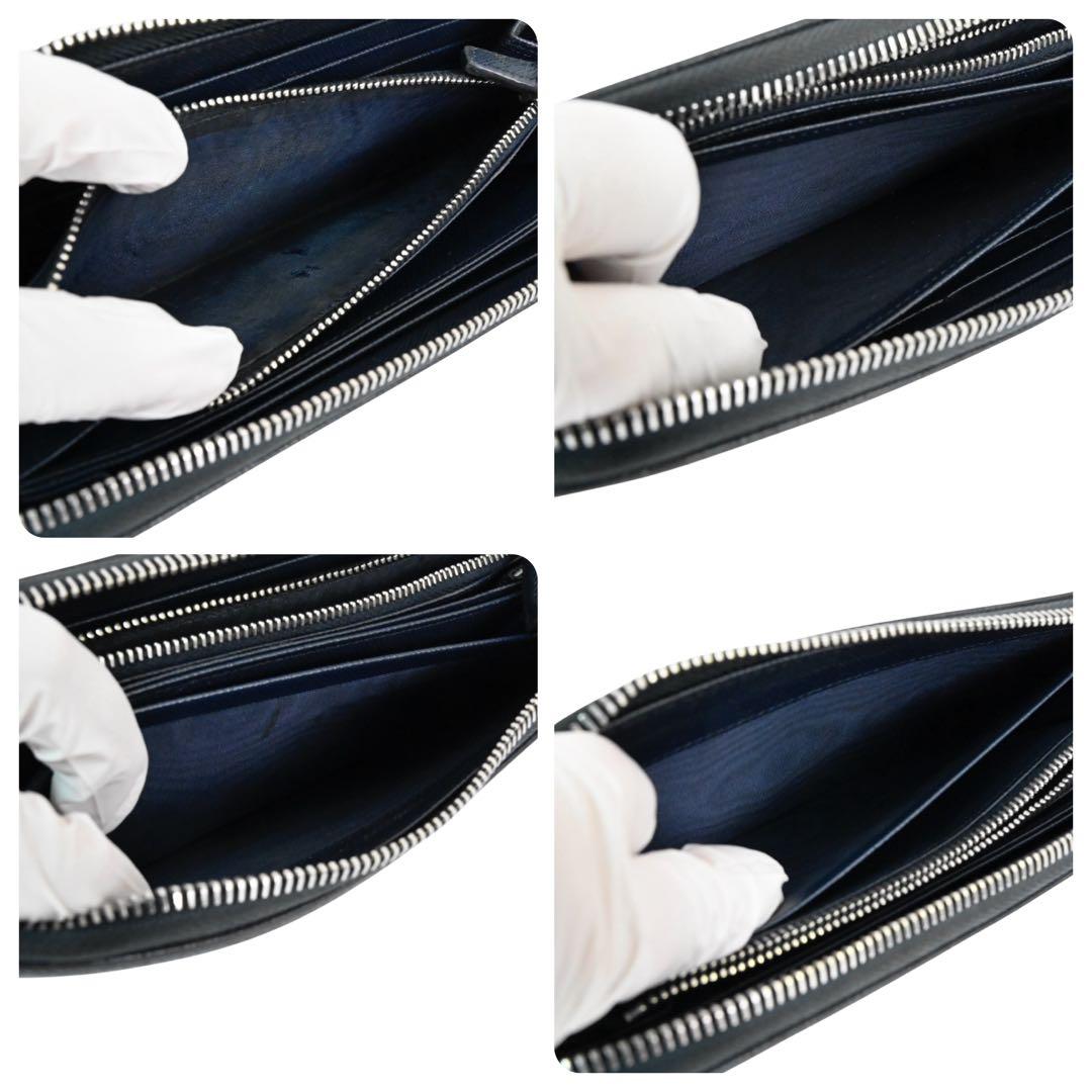 【極美品】プラダ　レザー　長財布　黒　ブラック　カード　お札　小銭　