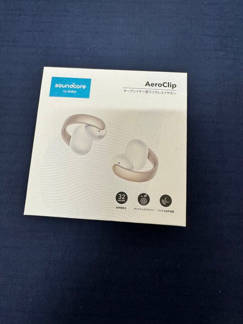 Soundcore Aeroclip ホワイト - ホワイト & ゴールド