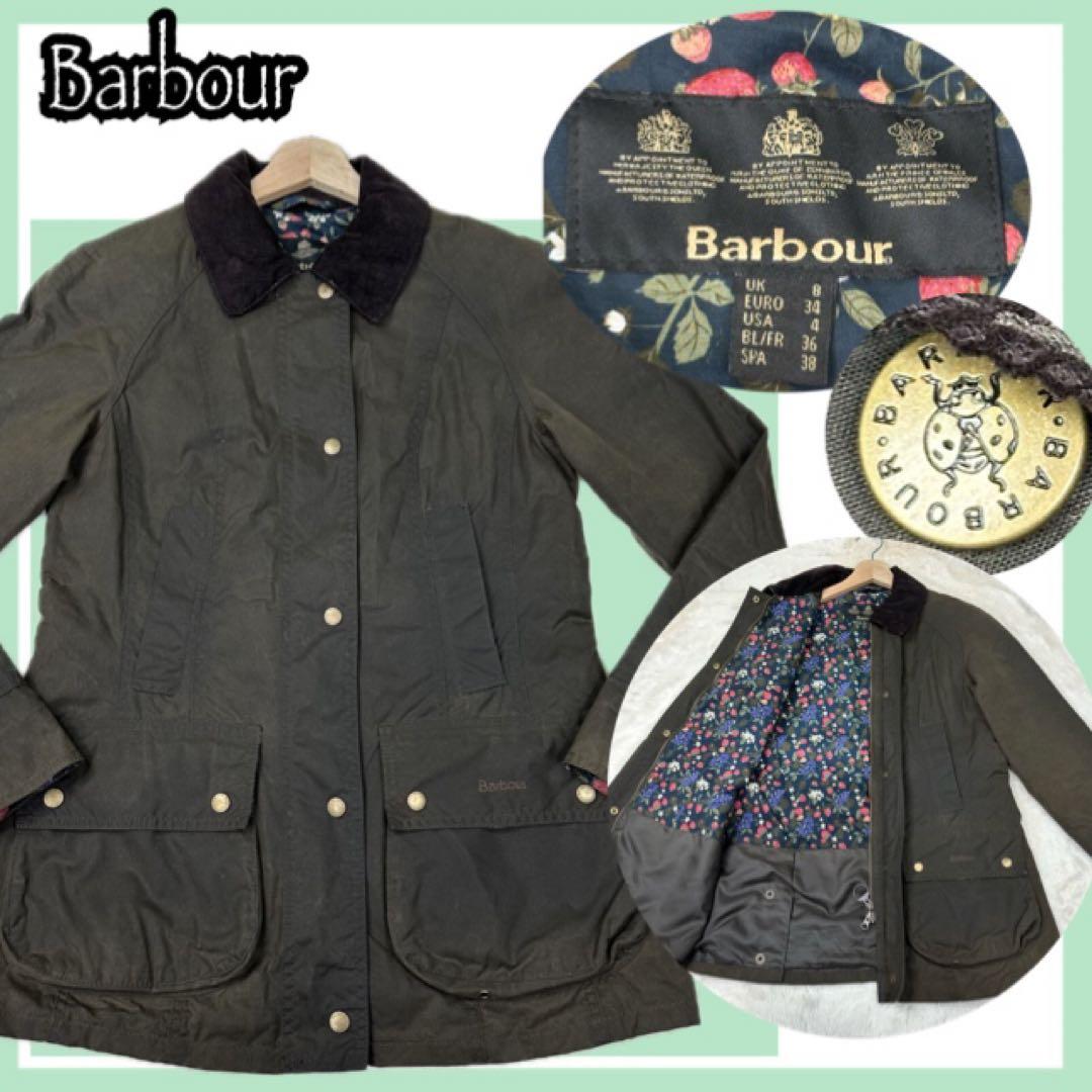 ✨希少✨激レア✨Barbour 花柄裏地オイルドジャケット 英国製 花柄