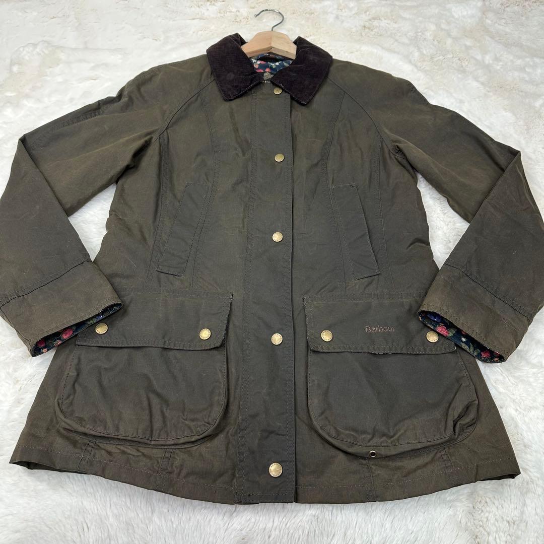 ✨希少✨激レア✨Barbour 花柄裏地オイルドジャケット 英国製 花柄