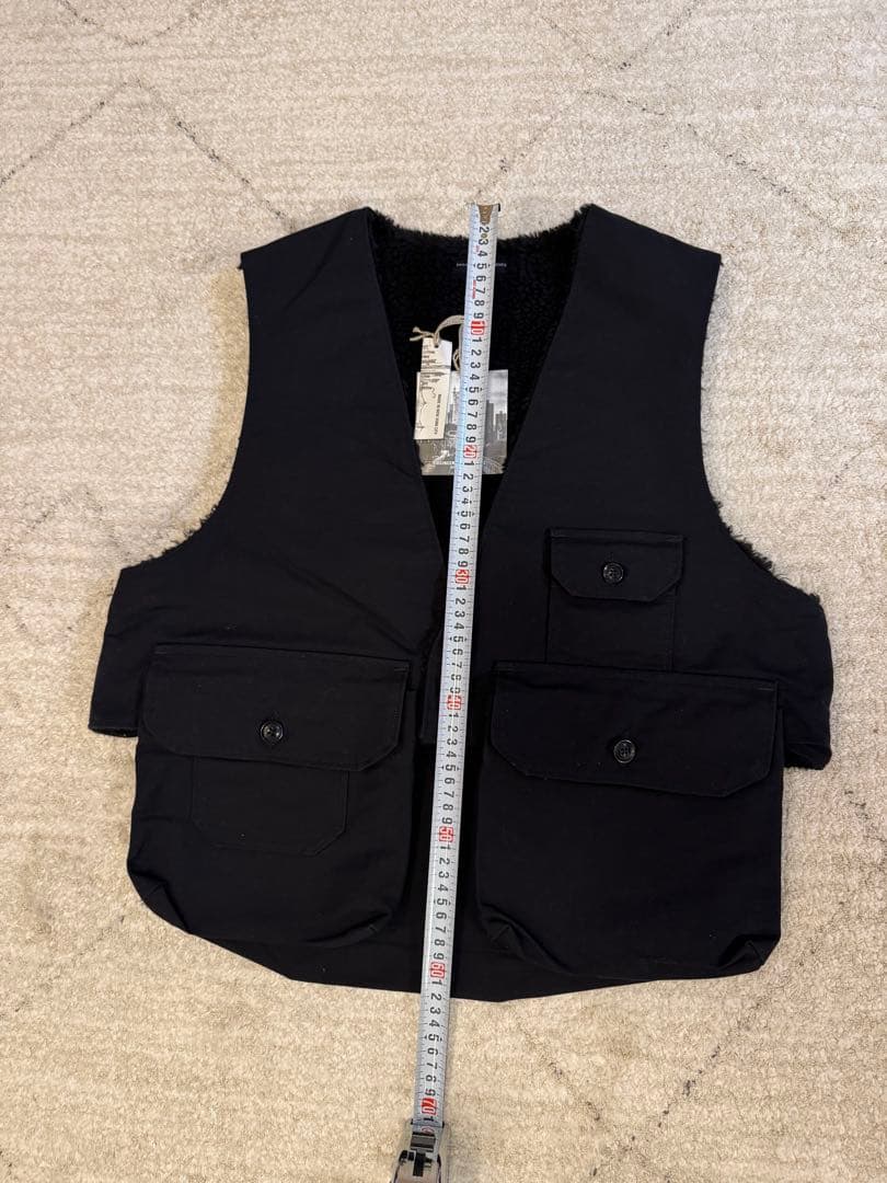 エンジニアードガーメンツ Fowl Vest コットンダブルクロス 黒 S