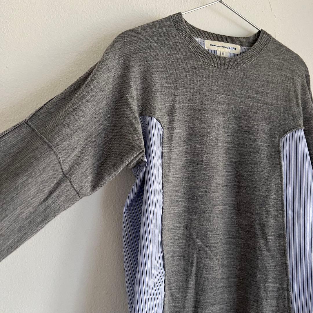 COMME des GARCONS SHIRT｜ストライプシャツ切替ニット