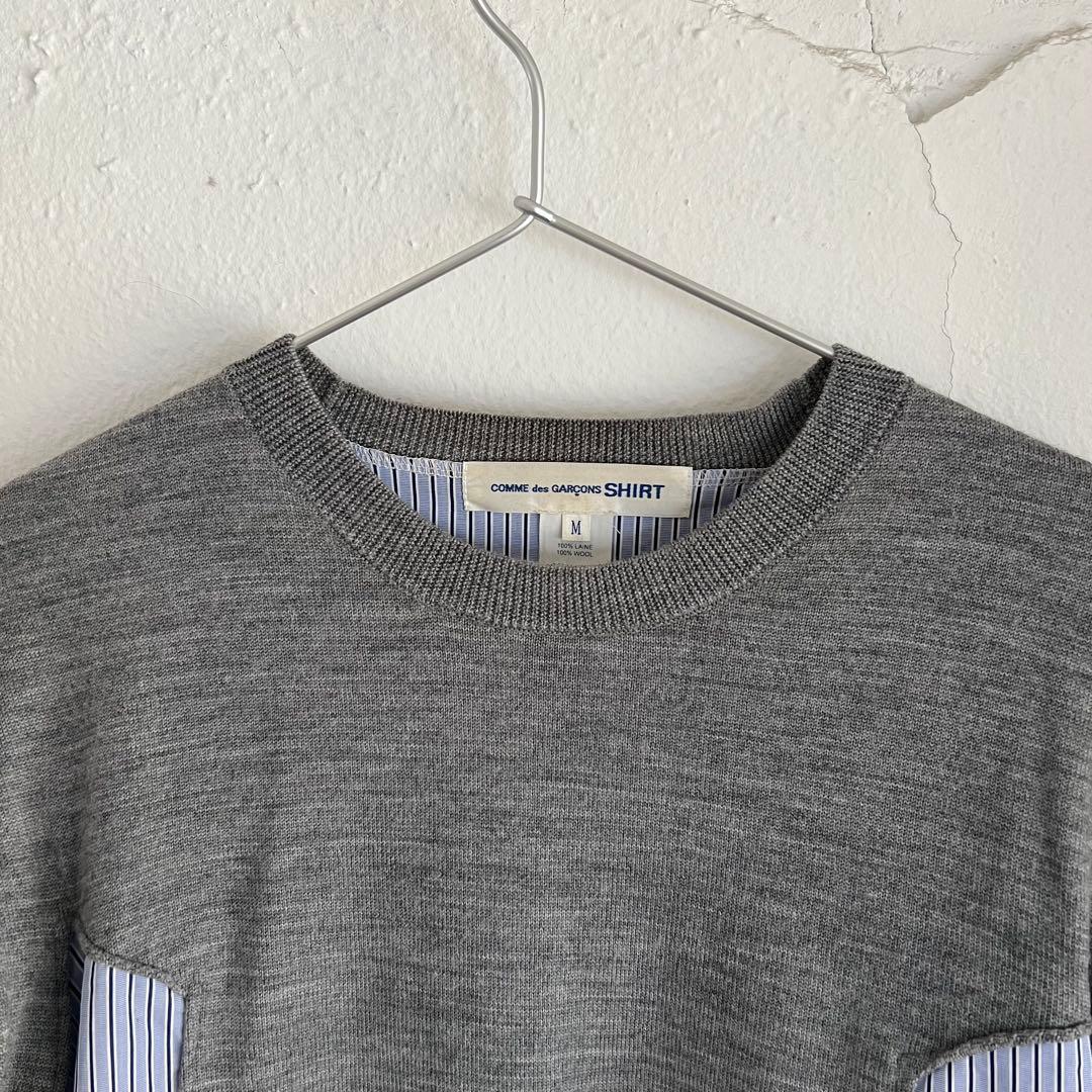 COMME des GARCONS SHIRT｜ストライプシャツ切替ニット