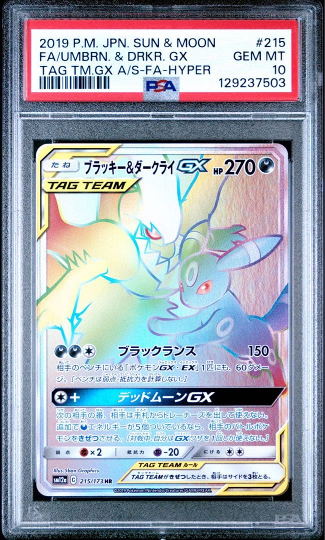 PSA10　ブラッキー&ダークライGX　HR