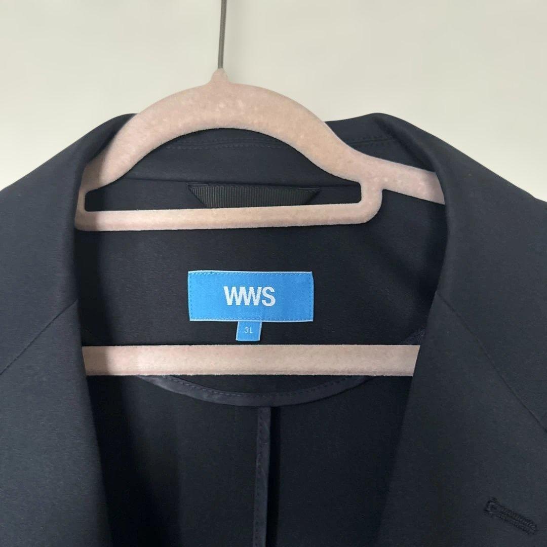 WWS 濃紺 テーラードジャケット 3L ストレッチ　防水　速乾　大きいサイズ