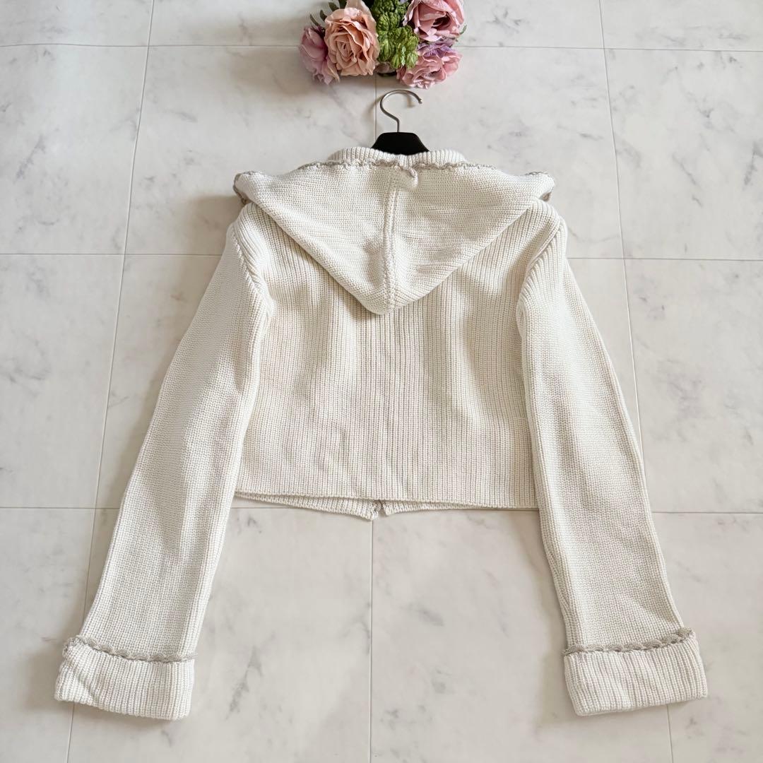 極美品★ルネ 近年モデル 22AW フーデッドニットカーディガン パールボタン