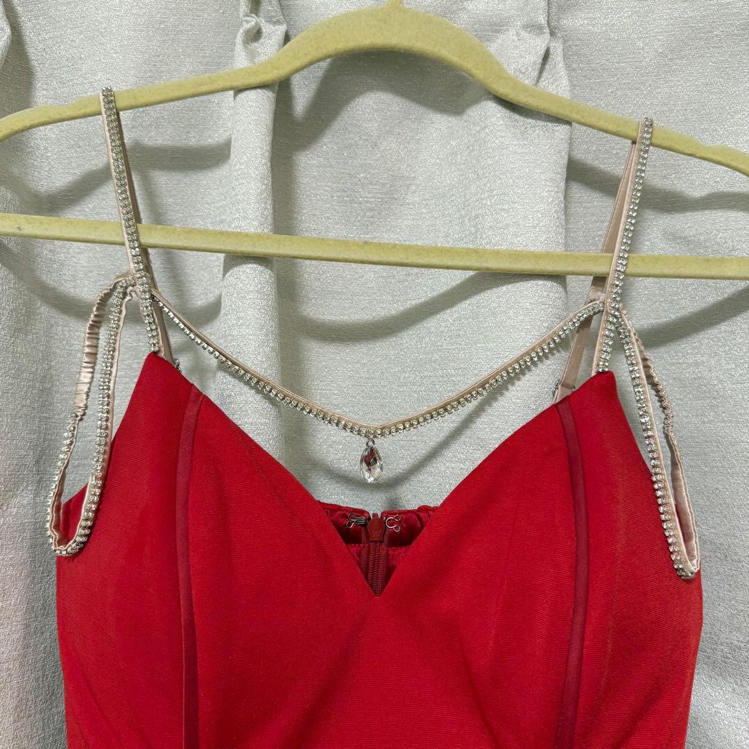 【値下げ】sugar 赤　ネックライン ミニドレス