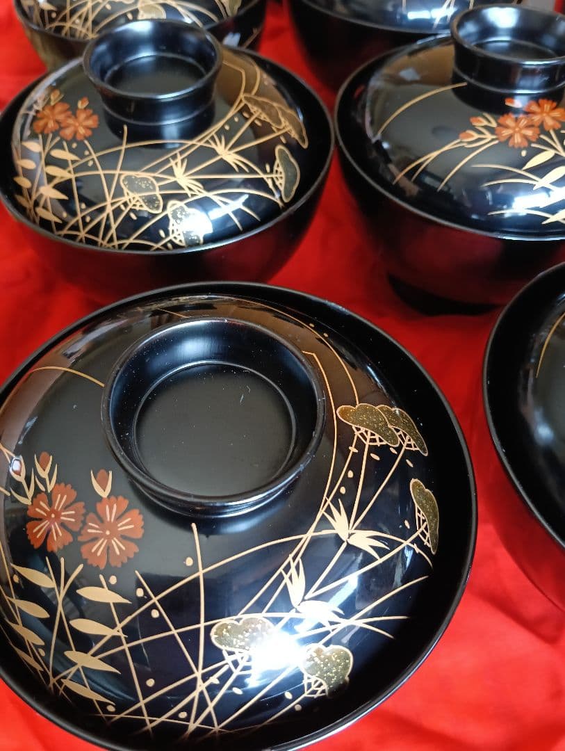 漆器　輪島塗　木製　蓋付椀　お煮物椀　吸物椀　9客