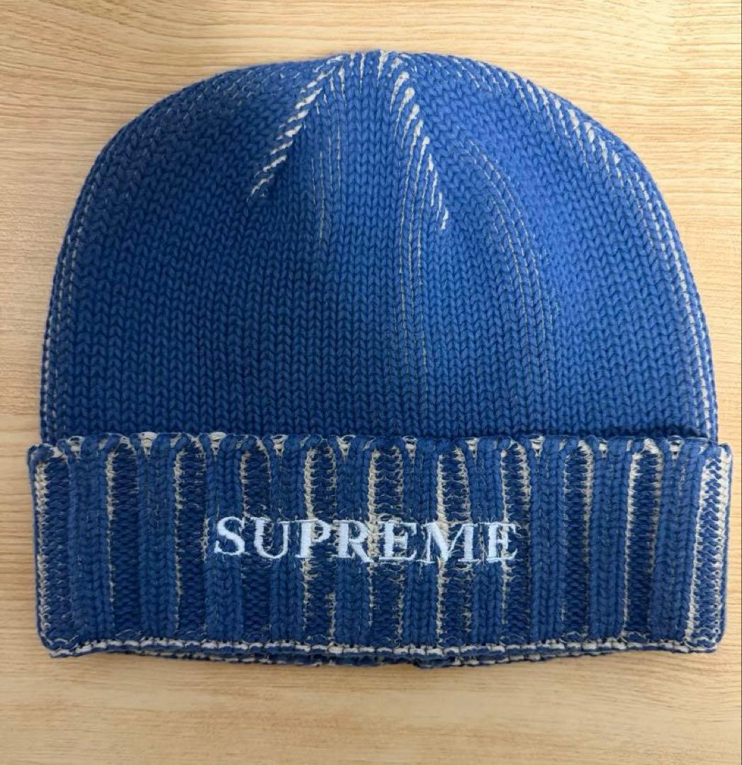 supreme Overprint Beanie ブルー