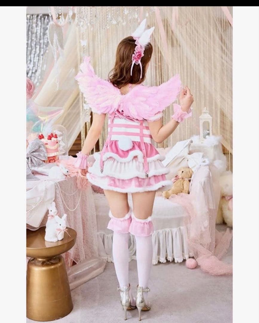 [Malymoon] コスプレ バニー エンジェル天使仮装マリームーン8点セット