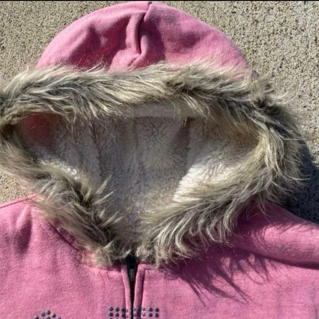 トップス 00s archive GAP fur zip hoodie Y2K