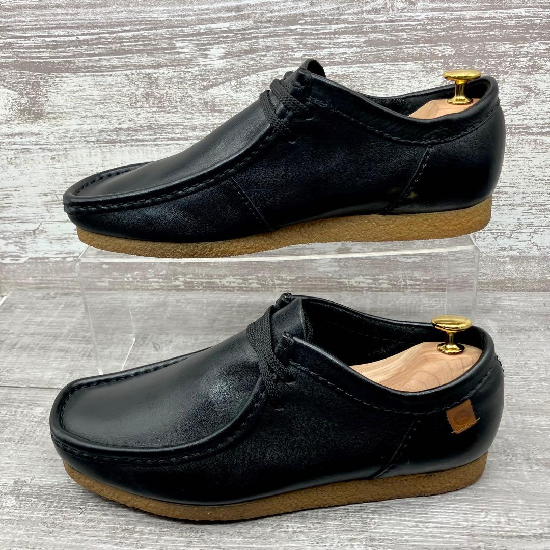 631【未使用級/極美品】Clarksワラビー 黒　レザー　UK7G（US8）